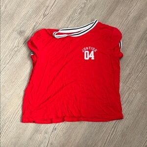Justice Red Short Sleeve Tee with Sporty Trim